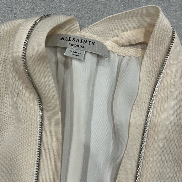[M]All Saints Cream Jamie Cardigan Wool Blend NWOT - Picture 6 of 8